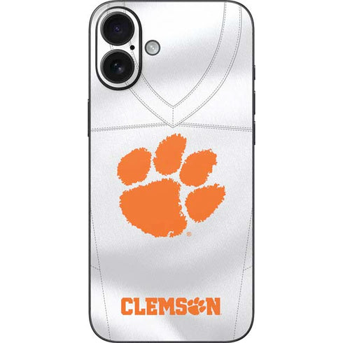 Clemson University White Jersey iPhone 16 Plus Skin